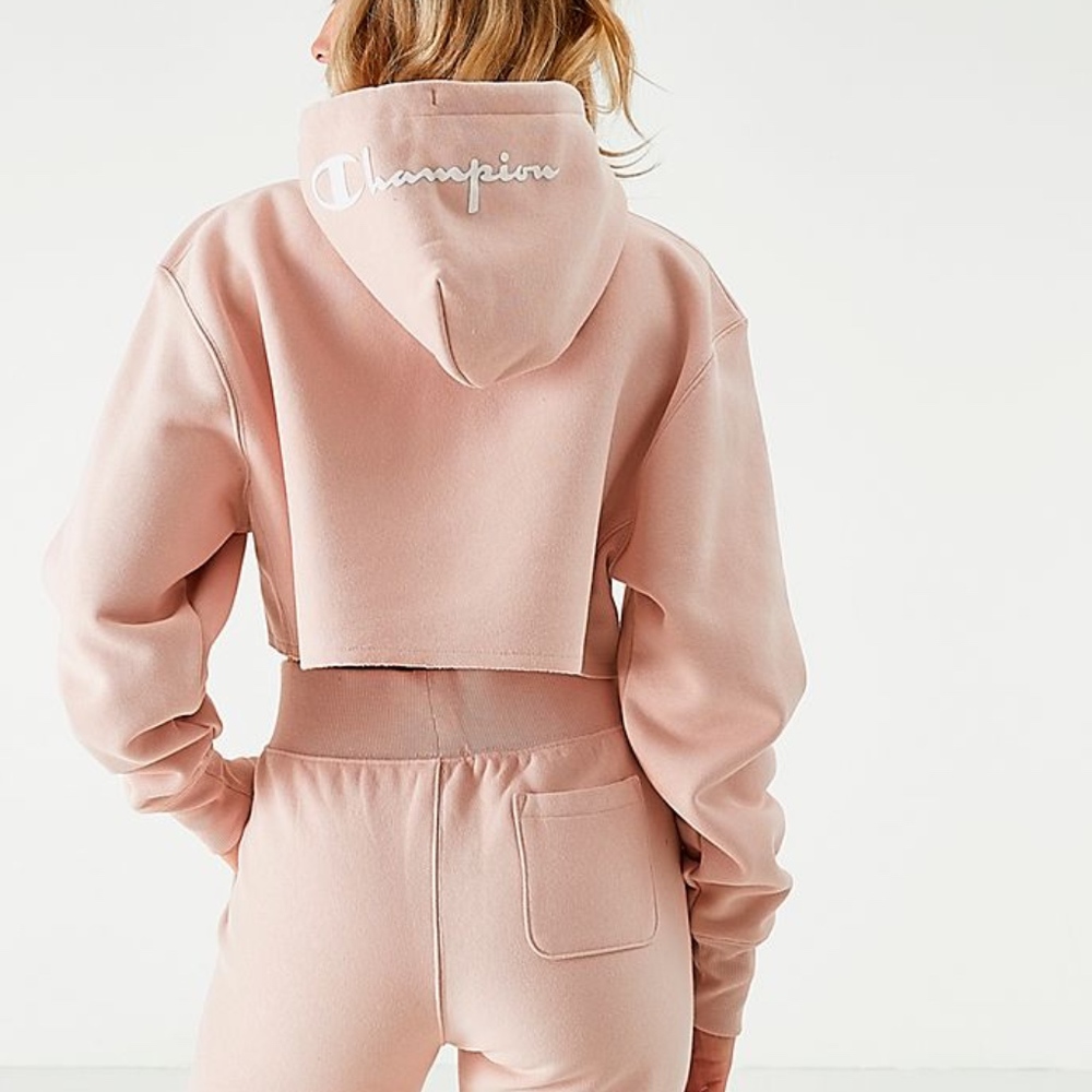 Women's cropped Champion hoodie w/BIG C - Picture 3 of 6